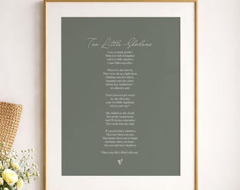 Two Little Shadows Poem Print, Motherhood Wall Art (Digital Download)