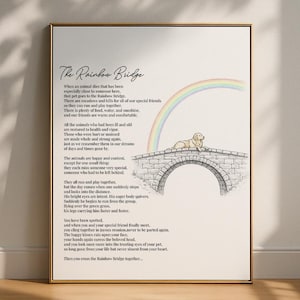 The Rainbow Bridge Poem | Pet Loss Memorial Print | Loss Of Pet | Sympathy Gift | Digital Download | Printable Wall Art