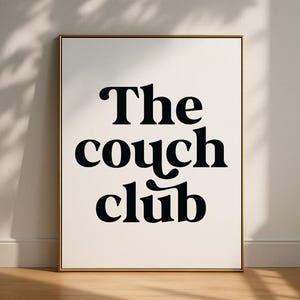 The Couch Club Print: Minimalist Living Room Wall Art (Digital Download)