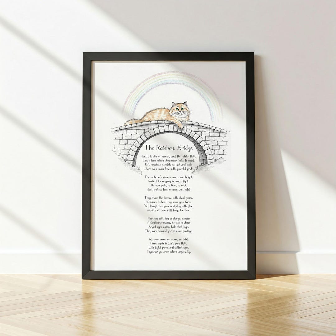 The Rainbow Bridge Poem | Rainbow Bridge Memorial Print | Loss of Pet