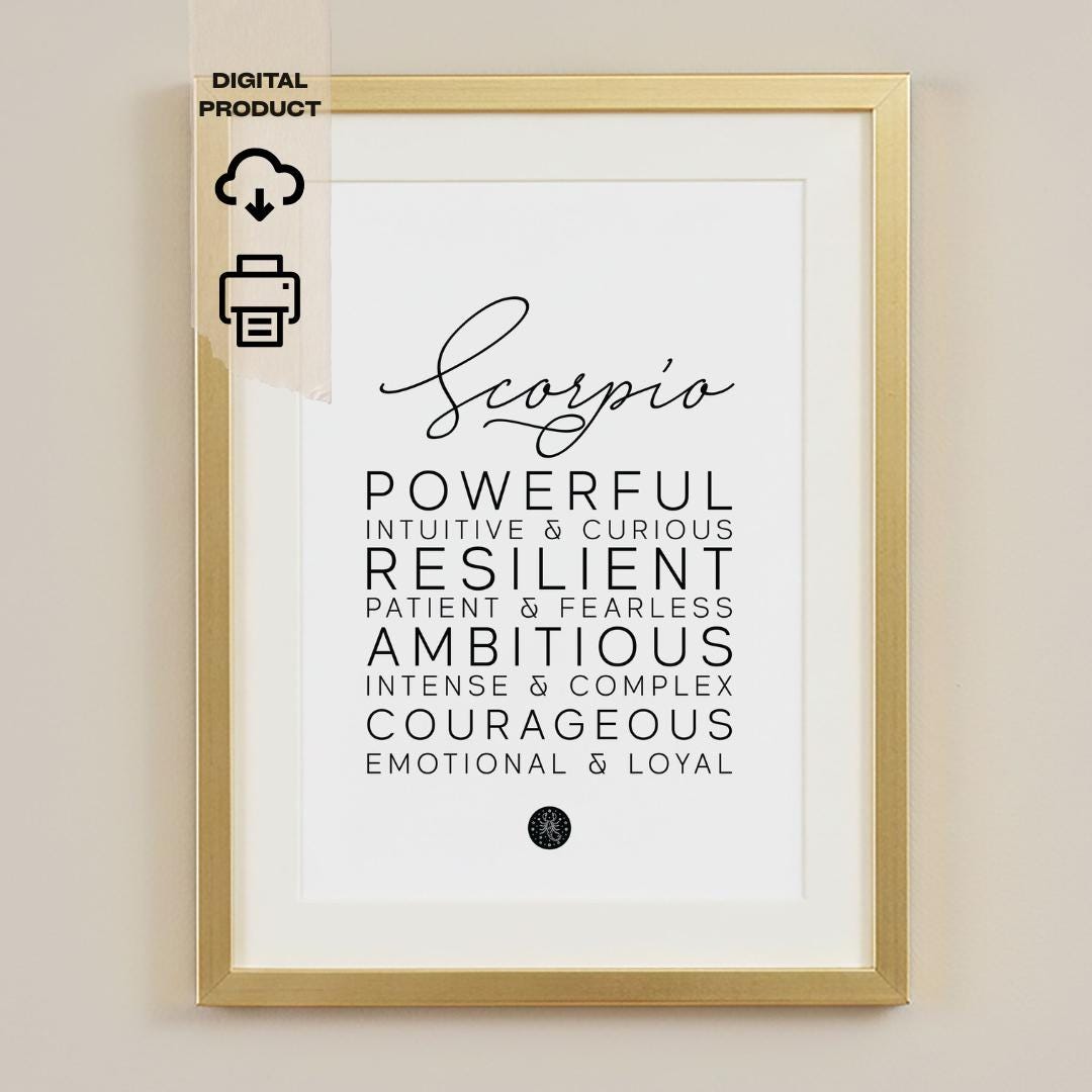 Scorpio Zodiac Traits Print: Astrology Wall Art (digital Download) - Etsy
