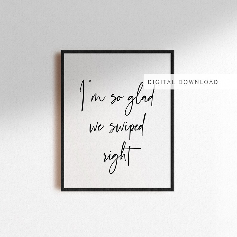 PRINTABLE I'm So Glad We Swiped Right Valentines Day | Etsy