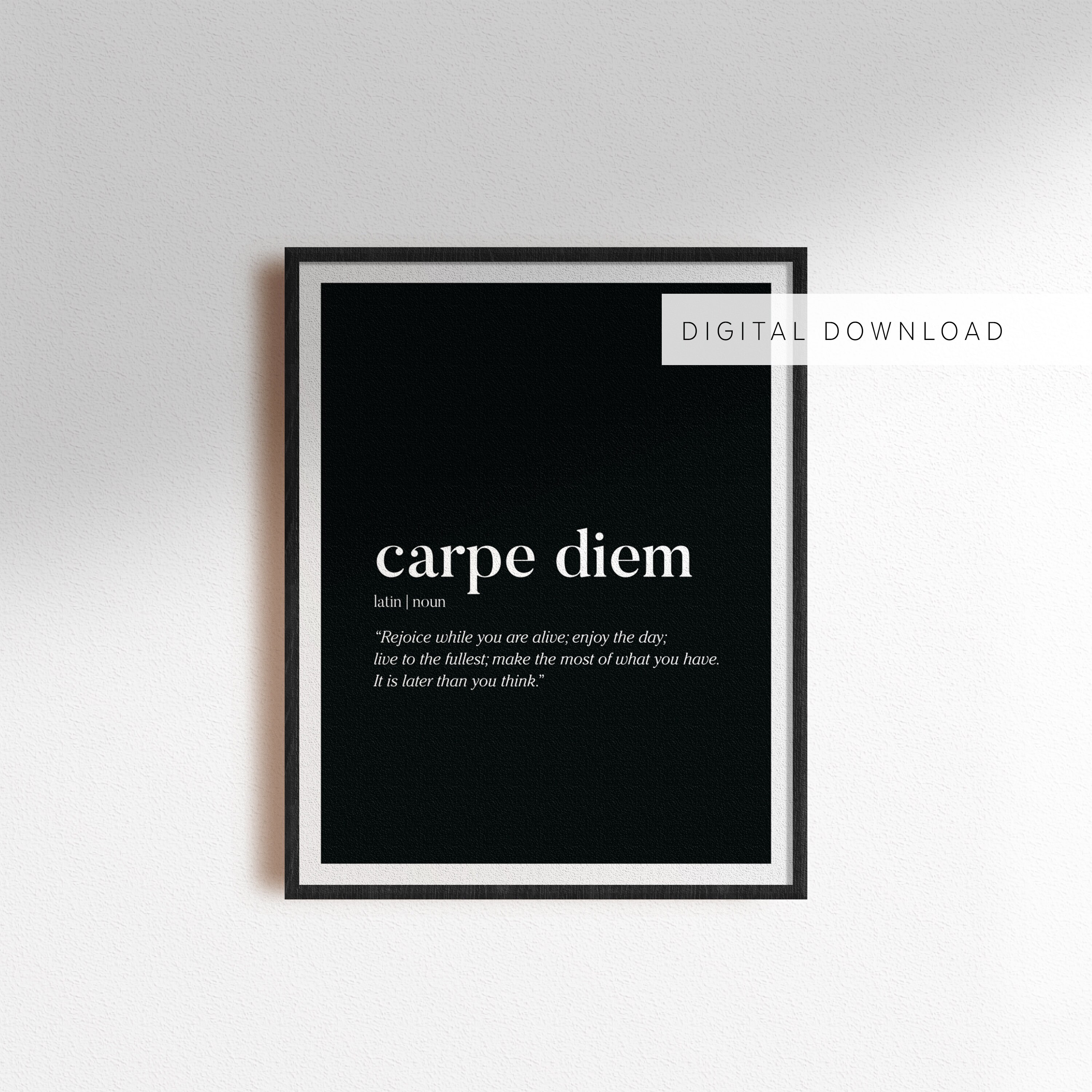 PRINTABLE Carpe Diem Definition Dictionary Art Print Wall Etsy