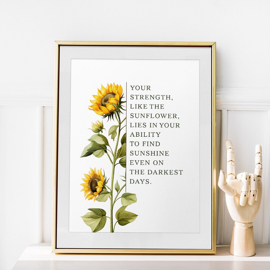 Wie Eine Sonnenblume Gedicht Druck Sonnenblumen Geschenk Blumendekor 