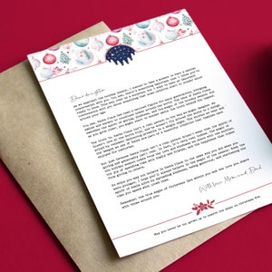 Carta explicativa de Papá Noel para mi hija / Una forma linda de decirle a tu hija que Papá Noel no existe / Carta de los padres / Papelería navideña imprimible