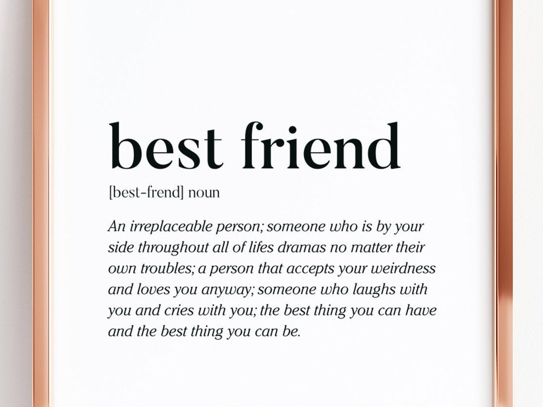 Best Friend Bestie Definition Print Friendship Print Best Etsy