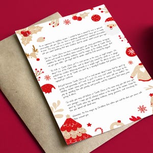 Carta explicativa de Papá Noel para niños / Una forma adorable de decirles a tus hijos que Papá Noel no existe / Carta de los padres / Papelería navideña imprimible
