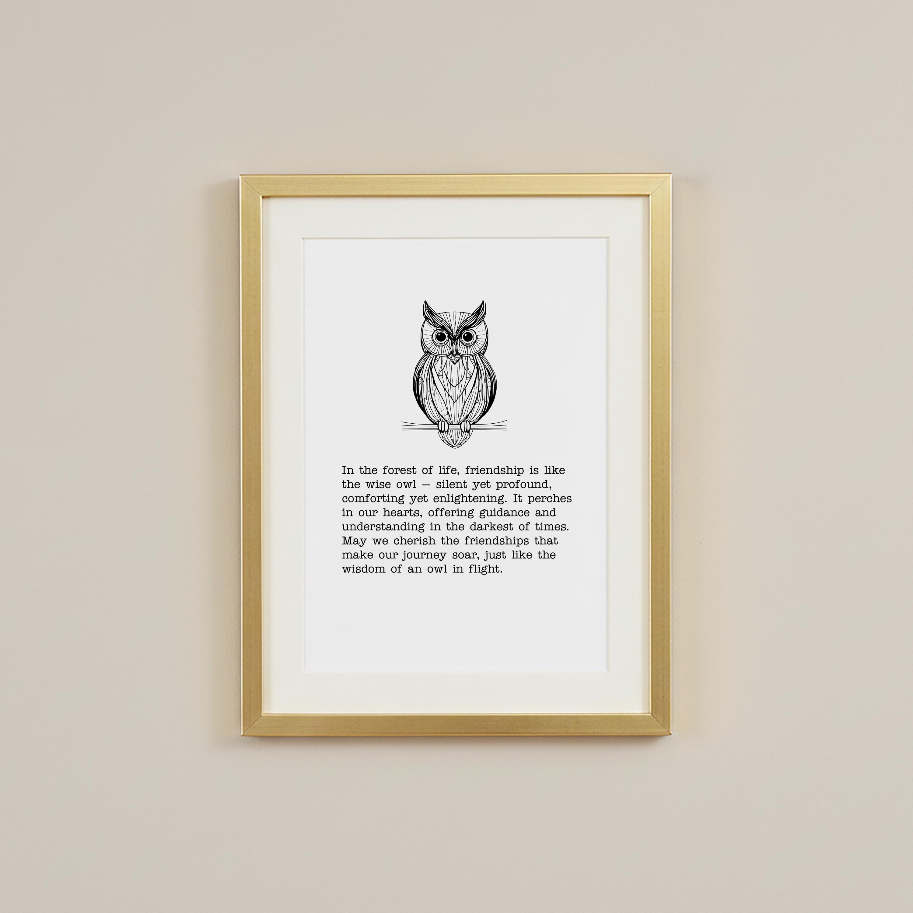 Motivational Poster, Owl Friendship Quote Wall Art (digital Download) - Etsy, image size:3000x3000
