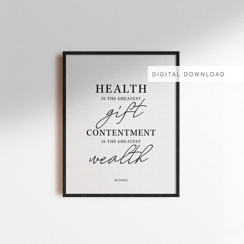 Health is the greatest gift buddha image