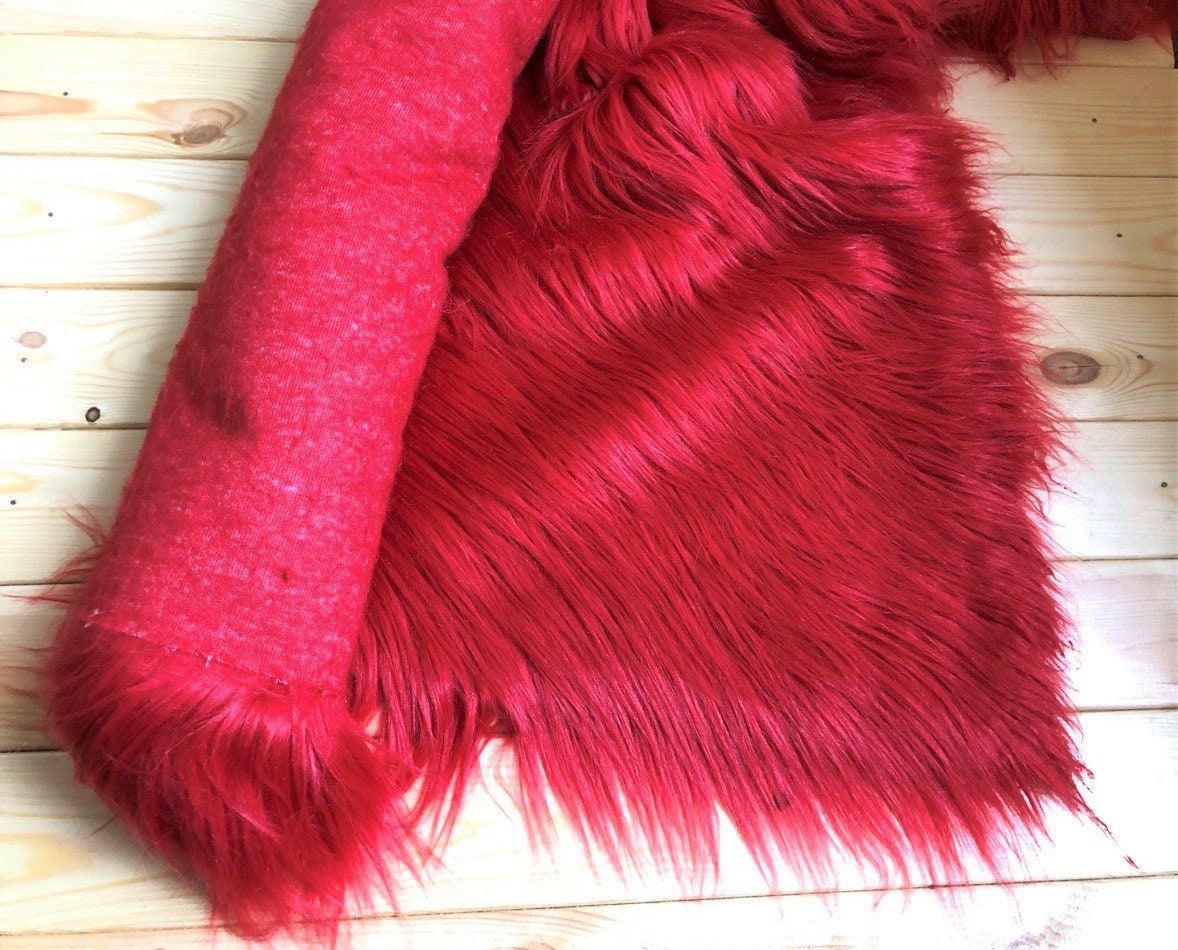 Red Fur Fabric 