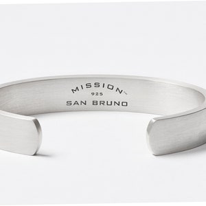 San Bruno Bracelet Sterling Silver Leather Inlay image 3