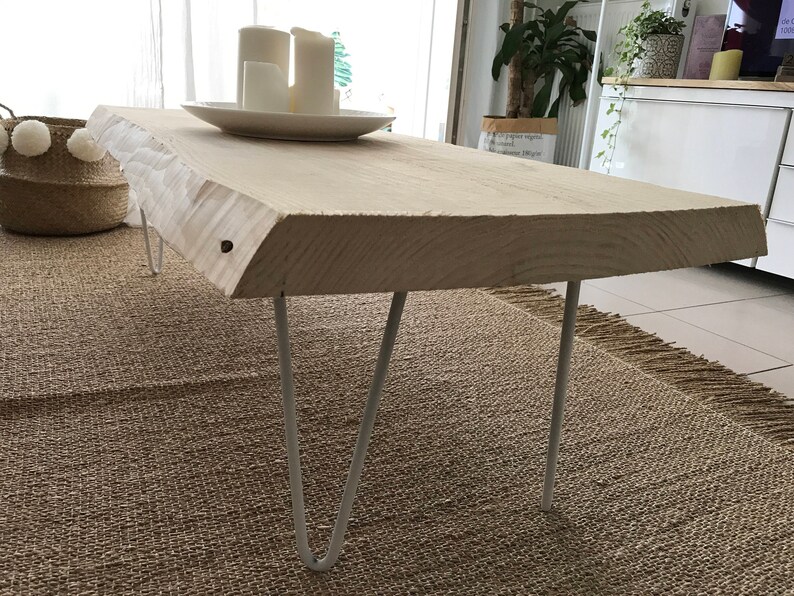 Low raw pine table Etsy