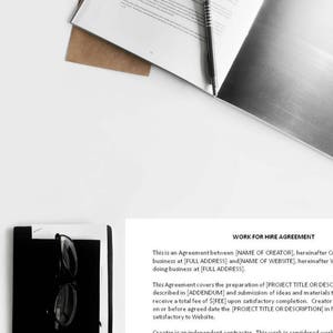 Sample Work for Hire Agreement, Work for Hire Template, Contractor Agreement, Designer Agreement, Consultant Agreement; Contractor Contract