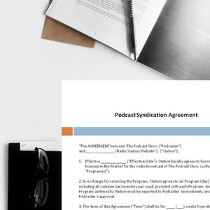 Podcast Syndication Agreement, Syndication Agreement, Podcast Legal Document, Podcast Franchise Agreement,  Podcast Legal Form Template