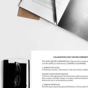 Sample Joint Venture Agreement, Collaboration Agreement, Joint Venture Template, Brand Partner Agreement, Ad Agreement, Sample Contract
