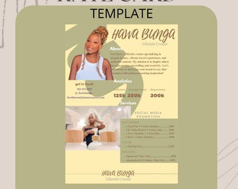 Influencer rate Sheet, Influencer Rate Card, Price Sheet Canva Template, Media Kit Template, Price Template