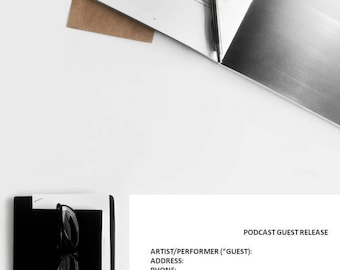 Podcast Guest Release, Broadcast Release, Podcast Legal Release Form, Podcast Show Legal Document, Podcast Legal Release Form Template