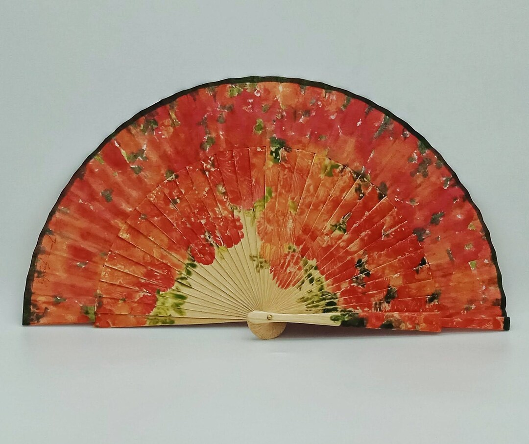 Hand-painted Fan April | Hand-painted Flower Fan | Handmade Hand Fan - Etsy