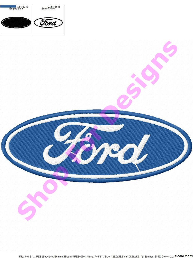 Ford Embroidery Design Ford Logo Etsy