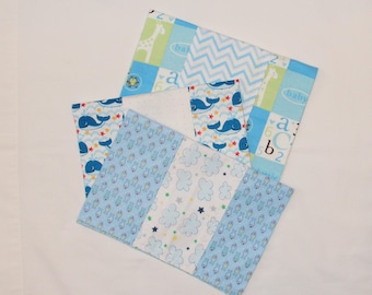 Paños de franela para eructar ~ Regalo para bebé ~ Peces azules ~ Ballenas ~ Ranas ~ Regalo para baby shower - Regalo para el Día de la Madre