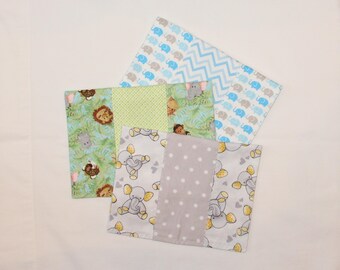 Paños de franela para eructar ~ Regalo para bebé ~ Elefantes ~ Tigres ~ Monos ~ Regalo para baby shower - Regalo para el Día de la Madre