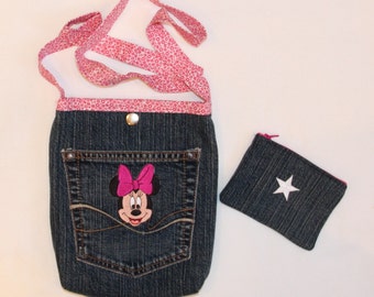 Blue Jean Purse ~ Denim Purse ~  Minnie Mouse ~ Disneyland ~ Disneyworld ~ Kids Purse ~ Mickey Mouse
