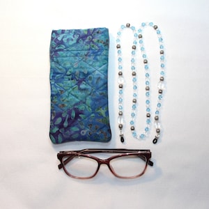 Sunglass Case with Swarovski Crystal Lanyard - Christmas Gift - Stocking Stuffer