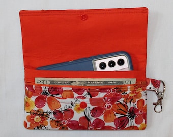 Cartera ~ Funda para celular ~ Cartera de mano ~ Monedero ~ Floral ~ Cartera para iPhone ~ Porta licencia de conducir - Regalo para el Día de la Madre