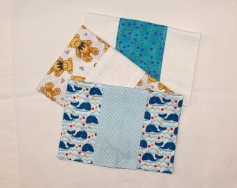 Paño de franela para eructar ~ Regalo para bebé ~ Ballenas ~ Corazones ~ Ositos de peluche ~ Regalo para baby shower - Regalo para el Día de la Madre