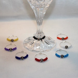 Wine Glass Charms: Beaded Drink Markers, Set of 8