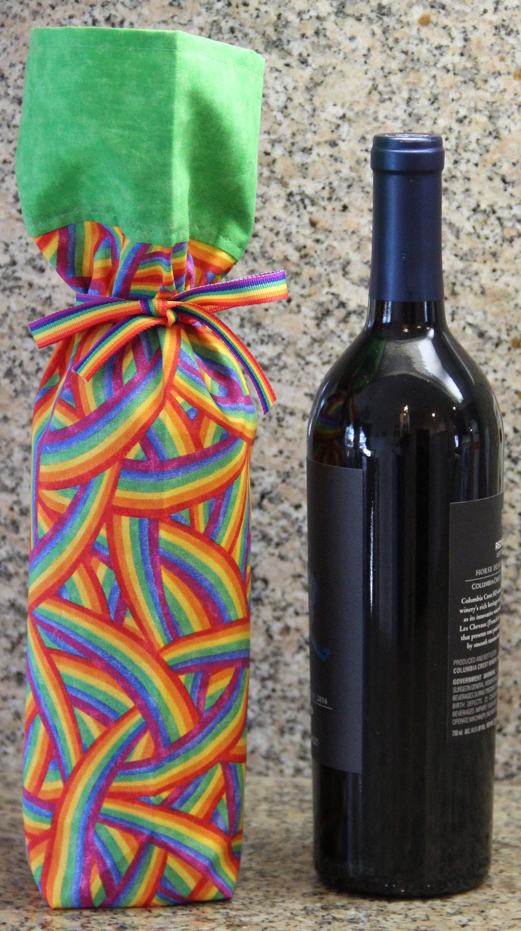 Fabric Wine Bags Rainbows Chili Peppers Helicopters Etsy