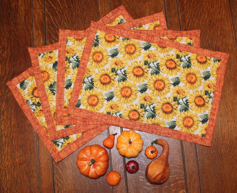 Table Placemats Thanksgiving Harvest Halloween Home Décor set of 4 Etsy