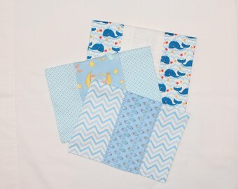 Paño de franela para eructar ~ Regalo para bebé ~ Conejitos ~ Peces ~ Ballenas ~ Regalo para baby shower - Regalo para el Día de la Madre