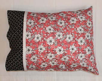 Pillow Case and Shoe Bag ~ Travel Kit ~ Peach Flowers ~ Hotel Kit ~ Pillows