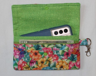 Cartera ~ Funda para celular ~ Cartera de mano ~ Monedero ~ Floral ~ Porta licencia de conducir ~ Monedero - Regalo para el Día de la Madre