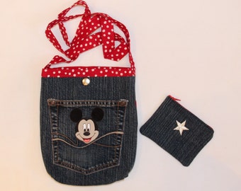 Blue Jean Purse ~ Denim Purse ~ Mickey Mouse ~ Disneyland ~ Disneyworld ~ Kids Purse ~ Minnie Mouse