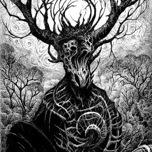 Ancient God of the Forest I Traditional Pen & Ink Art Works on Paper