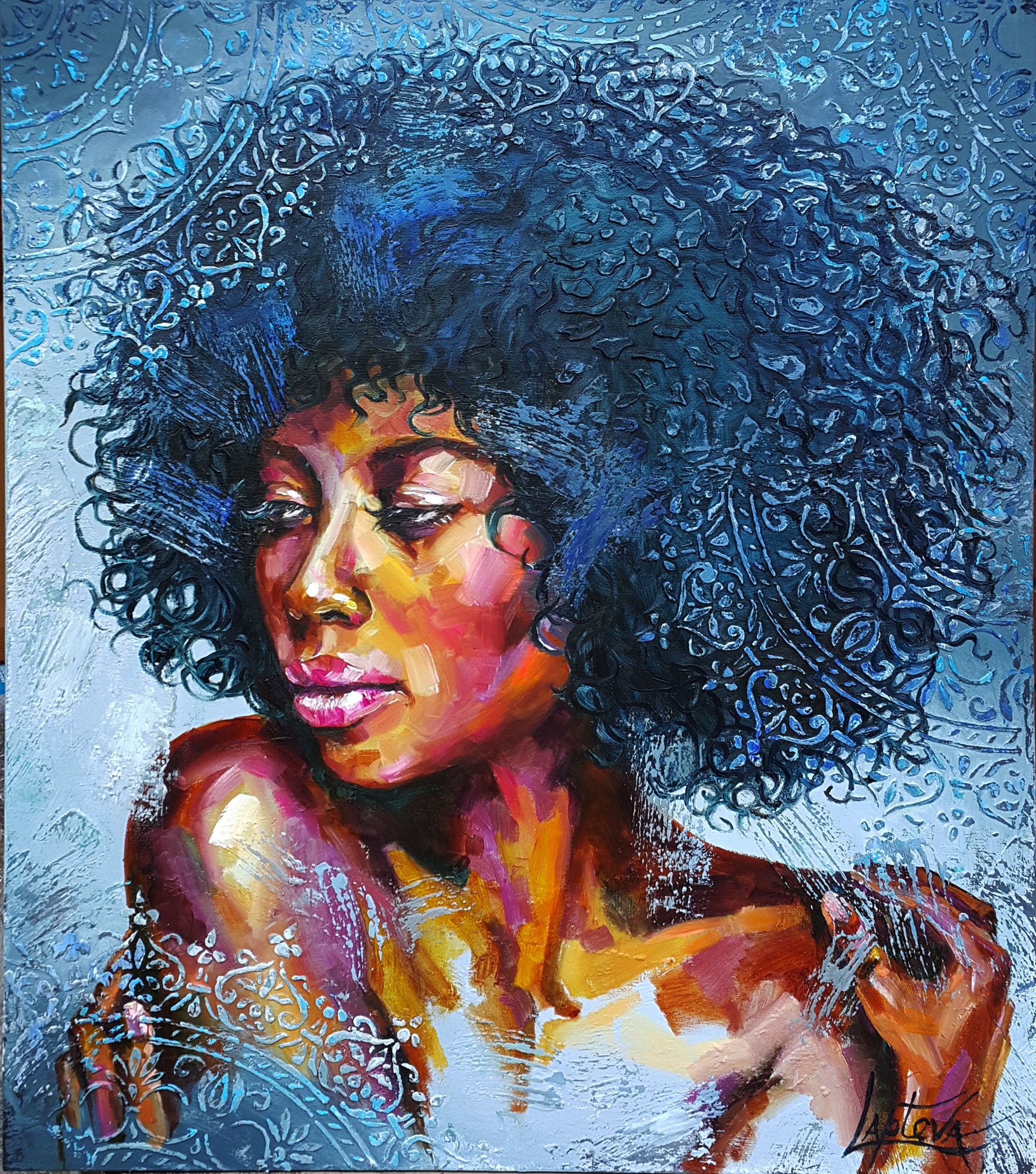 African Woman Portrait Painting Abstract Portrait African - Etsy