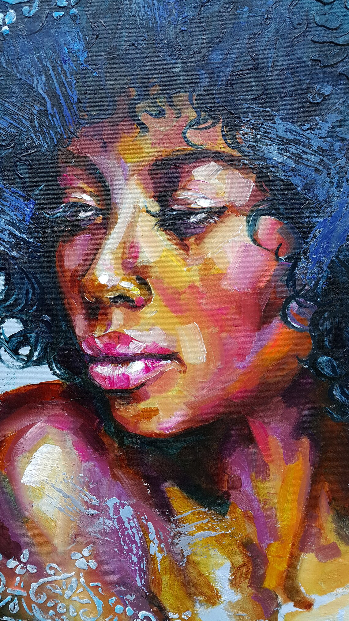 African Woman Portrait Painting Abstract Portrait African - Etsy