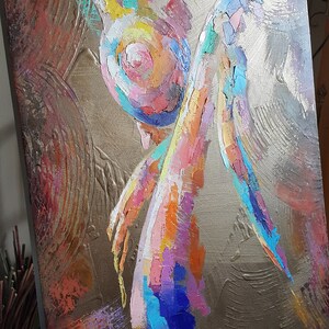 Painting Depicting a Nude Female Figure Bright Love, Naked Woman Nude
