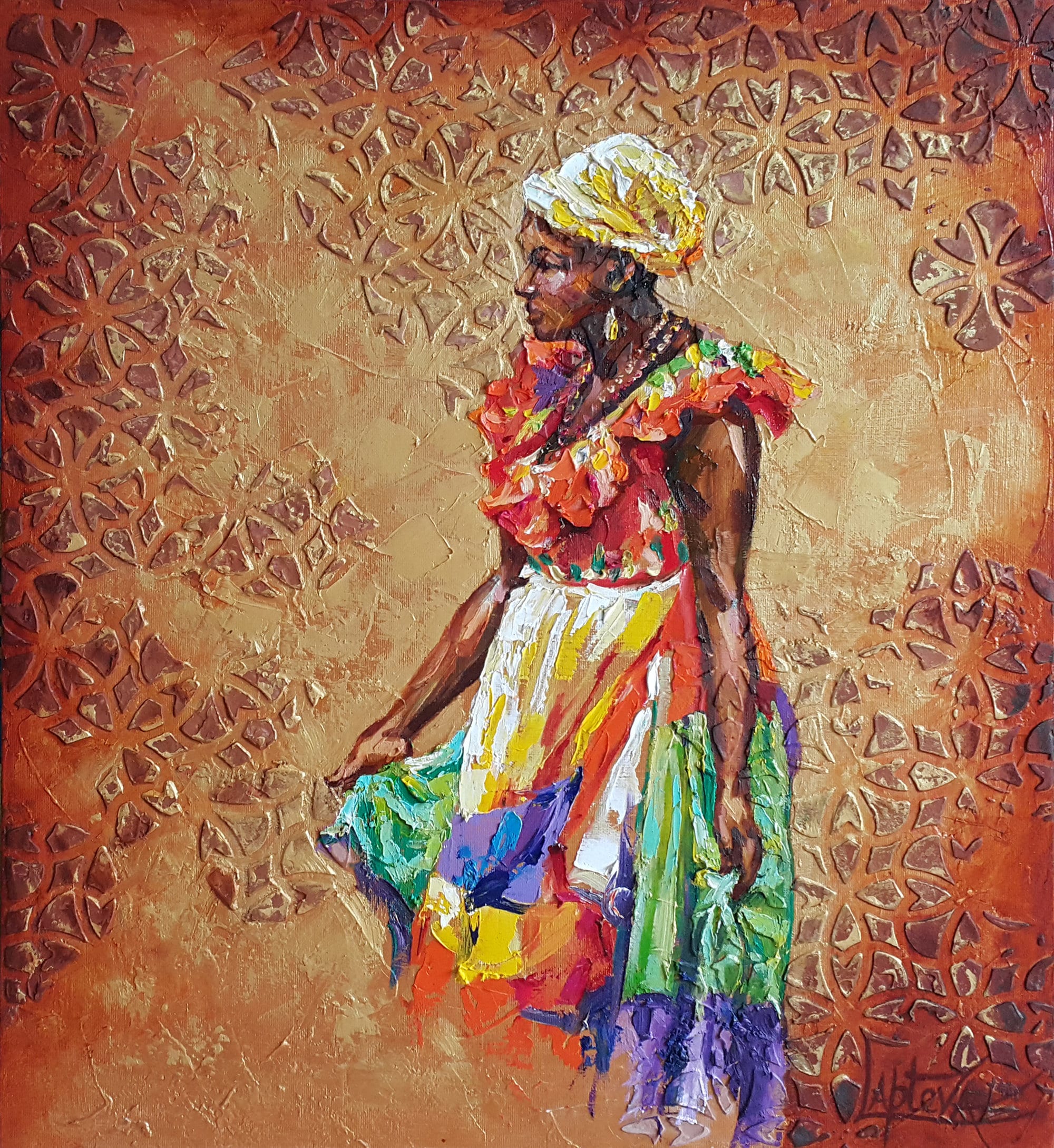 Abstract Painting Portrait african woman Female portrait of a Etsy