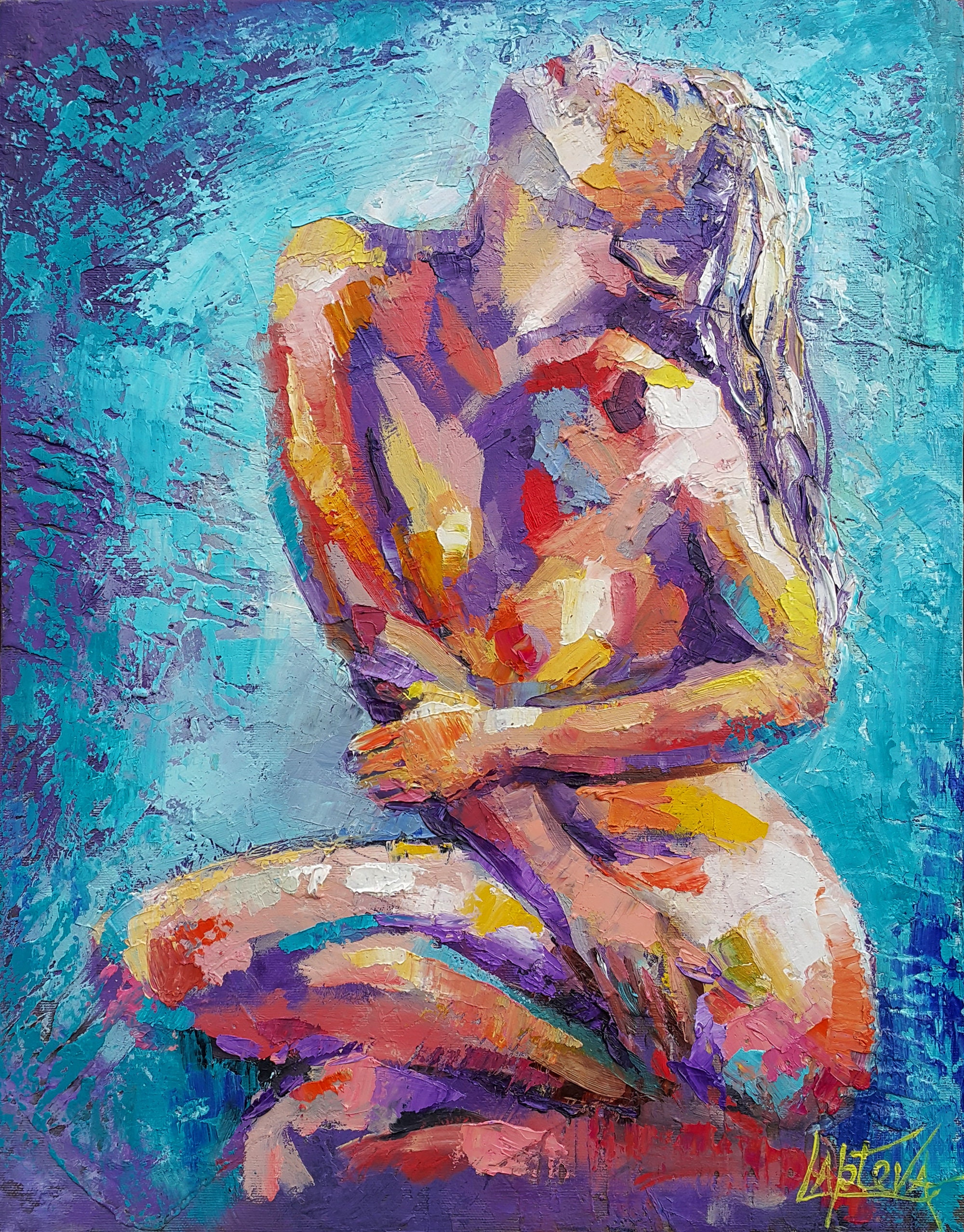 Painting Nude Girl Naked Woman Painting Original Painting image