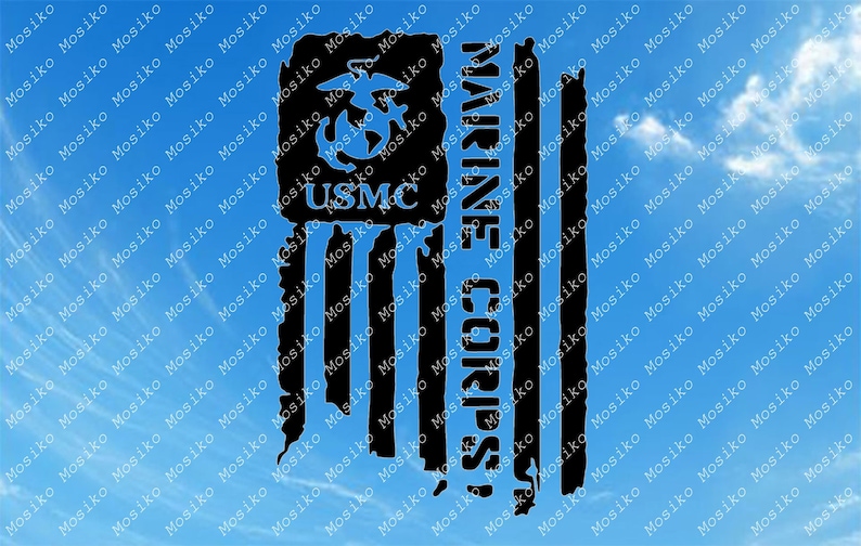 Marine Corps Svg File Marine Distressed Flag Clipart | Etsy