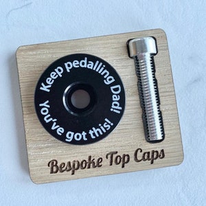 Personalised Headset Top Cap, Personalised Cycling Gift, Fathers Day Gift for Cyclists, Road Bike Gift, Cycling Fan Gift, Mountain Biking