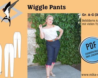 Wiggle Pants – PDF Schnittmuster Retro Caprihose Gr. 32-44