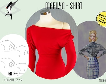 Marilyn Jersey Shirt lange Ärmel - Schnittbogen Gr. 32-44