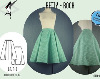 Betty Retro Rock - PDF Schnitt Gr. 32-44