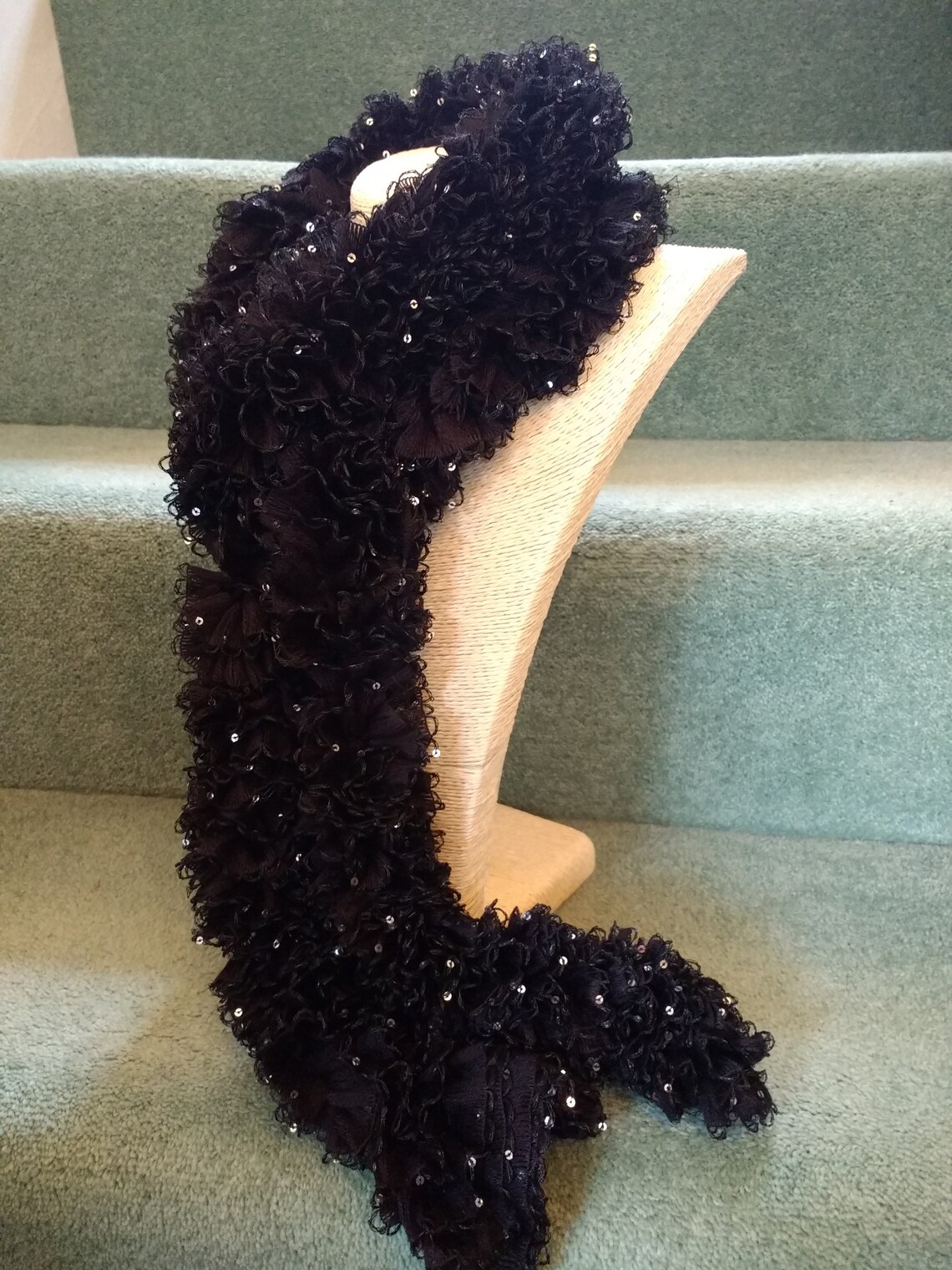 black boa scarf