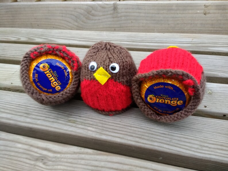 Knitted Robin Chocolate Orange Cosy Cosy Only Christmas Etsy