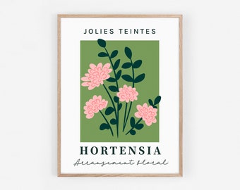 Affiche florale HORTENSIA